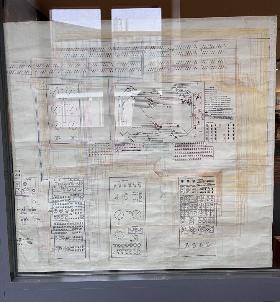 おもちゃ博物館の展示、鉄道模型の動かし方を表す表