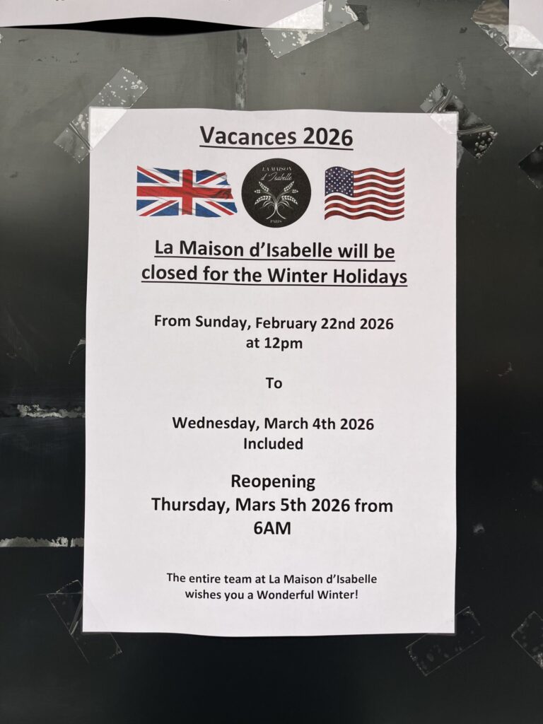 パン屋の臨時休業を知らせる貼り紙